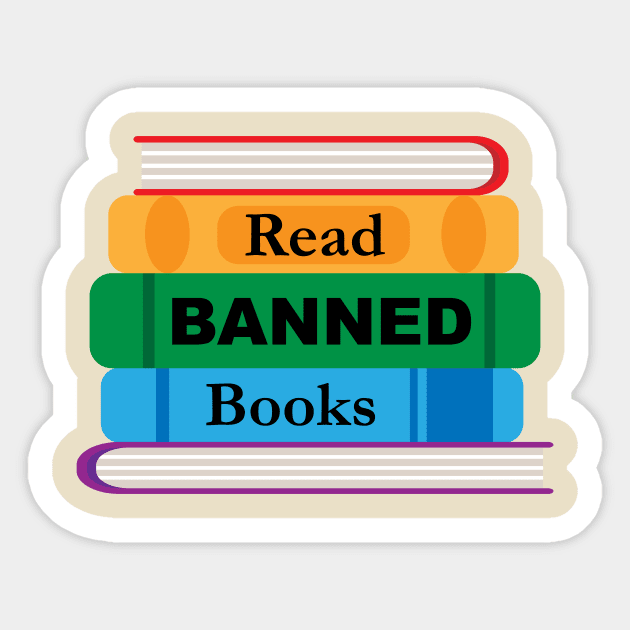 Read banned books Sticker by PeachesPaisleyProton